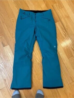 Women's Teal Snow Pants with Zip Pockets